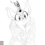 arthropod autumn_blaze_(mlp) beetle black_and_white cucujoid dragon feral foxenawolf friendship_is_magic fur hair hasbro horn insect kirin ladybug monochrome my_little_pony mythological_creature mythological_scalie mythology on_nose scalie sketch solo