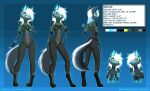  absurd_res anthro arctic_fox canid canine english_text erdfurry female fox hair hi_res mammal markings military_gear model_sheet neon_fur nexus_(hunterx90) pose solo super_soldier text url 