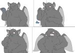  ambiguous_gender bat belly berry big_belly bloated bodily_fluids exclamation_point fangs food fruit gigibatchilla hand_on_belly hi_res mammal motion_lines plant question_mark red_eyes rico_(gigibatchilla) sequence sweat swelling teeth unavailable_at_source 