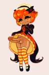  chibi cookie cookie_run cookie_run_kingdom female food hi_res human humanoid intersex lolita_(fashion) mammal pumpkin_pie_cookie purring_cat solo 