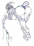  absurd_res anthro beverage bottomwear bovid caprine clothing daisydukes female goat hat headgear headwear hi_res hooves horn humanoid hydros ibex mammal panties pinup pose short shorts sketch solo thehuntingwolf thong underwear 