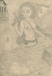 anthro babasa breasts candle clothed clothing detailed_background echidna female graphite_(artwork) gun hi_res holding_gun holding_object holding_weapon lobar looking_aside mammal medium_breasts monochrome monotreme nipples partially_clothed partially_submerged pencil_(artwork) ranged_weapon rock solo traditional_media_(artwork) water weapon 