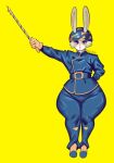  anthro armor blue_clothing clothed clothing cosplay eldiipiid fully_clothed fur gloves hair handwear harry_gray_(eldiipiid) headgear helmet hi_res lagomorph leporid male mammal multicolored_hair open_mouth rabbit red_eyes simple_background solo thick_thighs white_body white_fur 