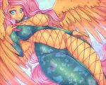  2023 anthro artist_name breasts cheezayballz clothing digital_media_(artwork) equid equine eyebrows eyelashes feathers female fingers fluttershy_(mlp) friendship_is_magic hasbro hi_res mammal my_little_pony navel pegasus solo text wings 