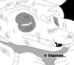  absurd_res anthro black_eye_(injury) bruised clothing crocodile crocodilian crocodylid dialogue hi_res jacket male parttimeyeen_(artist) reptile scalie sharp_teeth solo teeth topwear wounded 