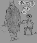  &lt;3 absurd_res anthro big_butt boots butt canid canine canis clothed clothing death_(puss_in_boots) dialogue domestic_cat dreamworks duo english_text felid feline felis footwear girly hi_res huge_butt male mammal melee_weapon monochrome profanity puss_in_boots_(dreamworks) puss_in_boots_(film) puss_in_boots_the_last_wish saltyxodium sword text weapon wolf 
