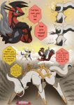  arceus beverage coffee comic female feral generation_1_pokemon generation_4_pokemon generation_6_pokemon group hi_res legendary_pokemon male mew_(pokemon) nintendo pokemon pokemon_(species) size_difference vavacung yveltal 