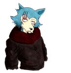  absurd_res beastars blue_body blue_fur canid canine canis efradraws eye_scar facial_scar fur hi_res legoshi_(beastars) male mammal marker_(artwork) multicolored_body multicolored_fur notched_ear scar simple_background solo traditional_media_(artwork) two_tone_body two_tone_fur white_background wolf 