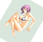  bikini breasts huge_breasts murazono original purple_eyes purple_hair short_hair solo swimsuit 