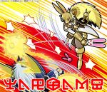  animal_humanoid armor bandai_namco canid canine canis diarbbitmon digimon digimon_(species) digimon_ghost_game duo fur hair headgear helmet humanoid humor knight lagomorph lagomorph_humanoid leporid_humanoid male mammal mammal_humanoid miragegaogamon official_art rabbit_humanoid table_tennis warrior white_hair wolf yellow_body yellow_fur 