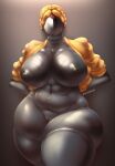  2023 aeonspassed areola atomic_heart big_breasts breasts digital_media_(artwork) female front_view genitals hair hi_res huge_breasts humanoid machine nipples pussy robot robot_humanoid solo the_twins_(atomic_heart) 