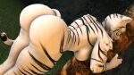  3d_(artwork) against_natural_surface against_surface against_tree anthro big_butt blue_eyes breasts bubble_butt butt digital_media_(artwork) felid female hi_res huge_butt kyleroo licking licking_lips looking_at_viewer looking_back mammal muscular muscular_female nude outside pantherine petruz_(copyright) plant presenting presenting_hindquarters side_boob smile solo source_filmmaker tiger tiger_(petruz) tongue tongue_out tree 