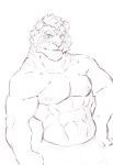  abs anthro biceps felid heylaw21 lifewonders live_a_hero male mammal muscular muscular_anthro muscular_male nipples pantherine pecs rexer shirtless sketch solo tiger 