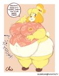  animal_crossing anthro big_breasts blush breasts canid canine canis chubby_cheeks clothing deception dialogue digestion digestion_noises dipstick_tail domestic_dog dress_shirt female female_pred hand_imprint hand_on_own_belly huge_breasts imprint isabelle_(animal_crossing) leaf_print lies looking_aside mammal markings muffled navel nekocrispy nintendo overweight overweight_anthro overweight_female raised_arm shih_tzu shirt speech_bubble struggling tail tail_markings talking_to_viewer thick_calves thick_thighs tight_clothing topwear toy_dog vore 