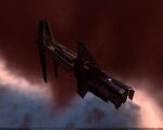  3d acxtreme battleship_(eve_online) commentary eve_online floating from_behind glowing maelstrom_(eve_online) military military_vehicle minmatar_republic_(eve_online) nebula no_humans outdoors realistic science_fiction space spacecraft 