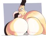  anthro big_breasts big_butt breasts butt canid canine duo faceless_character faceless_male facesitting female fluffy fox furr_oritsu hi_res huge_butt l0ad1ng male male/female mammal size_difference 