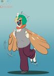 absurd_res anthro avian beak blue_background decidueye dustyerror feather_growth feathered_wings feathers generation_7_pokemon growth hi_res human_to_anthro male mid_transformation nintendo pokemon pokemon_(species) simple_background solo species_transformation transformation wings 
