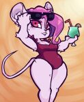 absurd_res anthro clothing curvy_figure eyewear female hair hi_res lipstick makeup mammal mouse murid murine one-piece_swimsuit pomme_(rivals_of_aether) purple_hair red_eyes rivals_of_aether rodent sir_amity solo solo_focus sunglasses swimwear tail wide_hips 
