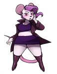  anthro boots bottomwear clothing crop_top female footwear hair hi_res high_heels jacket mammal mouse murid murine pomme_(rivals_of_aether) purple_hair red_eyes rivals_of_aether rodent shirt skirt solo solo_focus tail topwear unknown_artist 