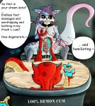  absurd_res bathtub bodily_fluids cum cum_bath date demon foot_fetish foot_play footjob genital_fluids hi_res kobold magic_user massage nari_(soulwing98) nude sex soulwing98 speech_bubble witch worshipping 