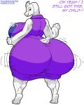  anthro big_breasts big_butt boss_monster bovid breasts butt caprine clothing english_text exclamation_point female goat habbodude hi_res horn huge_breasts huge_butt looking_back mammal open_mouth red_eyes robe shaking_butt solo text thick_thighs toriel tracer_painter undertale undertale_(series) white_body wide_hips 