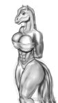  abs absurd_res anthro big_breasts big_butt breasts butt darcknessart equid equine female greyscale hands_behind_back hi_res horse looking_at_viewer mammal monochrome muscular muscular_female sketch solo solo_focus standing 