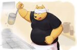  2023 anthro belly big_belly canid canine canis cooking detailed_background domestic_dog hi_res humanoid_hands kemono kick_(artist) male mammal overweight overweight_male solo 