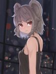  1girl absurdres animal_ears blurry blush bokeh breasts covered_nipples depth_of_field from_side highres indoors lens_flare lenserd looking_at_viewer mouse_ears nazrin red_eyes short_hair small_breasts smile solo touhou upper_body window 
