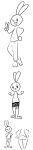  4chan absurd_res anonymous_artist anthro big_penis bottomwear bulge butt clothing flaccid genitals happy hi_res humanoid lagomorph leporid long_image male mammal monochrome pants penis rabbit save_the_princess solo tall_image underwear undressing 