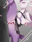  &lt;3 &lt;3_censor 3:4 ambiguous_penetration anthro anus areola balls biped bodily_fluids breasts butt censored clenched_teeth erection eyes_closed female generation_5_pokemon genitals looking_at_viewer mienshao nintendo nipples one_leg_up penetration penis pokemon pokemon_(species) pokemorph purple_body purple_eyes raised_leg sex solo sweat teeth uramenu white_body 