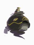  black_sclera bright_pupils colored_sclera dusknoir from_below full_body highres looking_down mokuzou_(moku_ssbu) no_humans orange_eyes pokemon pokemon_(creature) signature simple_background solo white_background white_pupils 