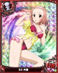  1girl bra breasts card_(medium) character_name chess_piece hairband high_school_dxd katase_(high_school_dxd) large_breasts looking_at_viewer navel official_art panties pawn pink_eyes pink_hair red_bra red_panties short_hair sleepwear solo torn_clothes trading_card underwear 