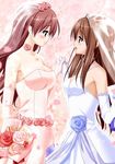  2girls blush cousins dress kitajima_kaede kitajima_sara multiple_girls open_mouth sono_hanabira_ni_kuchizuke_wo wedding_dress yuri 