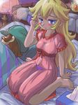  blonde_hair blue_eyes blush breasts crown luigi nintendo panties princess_peach see-through shaver super_mario underwear 