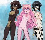  :d angry animal_ears animal_print ass_visible_through_thighs bangs bell bell_collar black_hair blue_background blue_eyes blush blush_stickers breast_hold breast_squeeze breasts buckle cat_ears cat_tail collar cow_bell cow_ears cow_girl cow_print cow_tail dog_collar dog_ears dog_tail ear_piercing ear_tag extra_breasts extra_nipples facial_mark fangs flat_chest forehead_mark fujii_masahiro fur furry hands_on_hips hands_together henrietta_de_tristain huge_nipples large_breasts legs_apart light_smile long_hair looking_at_viewer louise_francoise_le_blanc_de_la_valliere multiple_girls navel nipples no_pussy nose_piercing nose_ring nude open_mouth piercing pink_hair pregnant purple_eyes pussy short_eyebrows short_hair sidelocks siesta smile standing tail third-party_edit tiger_stripes transformation uncensored v_arms very_long_hair zero_no_tsukaima 