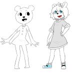  accessory anthro bear blue_eyes bow_ribbon cartoon_network clothed clothing female footwear fur hair_accessory hair_bow hair_ribbon hand_on_hip hi_res mammal paper ribbons shoes solo teri_(tawog) the_amazing_world_of_gumball white_body white_fur whitebats 