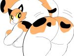  anthro big_breasts big_butt black_body black_ears black_fur black_tail breasts butt butt_markings calico_cat domestic_cat facial_markings felid feline felis female fluffqween fur head_markings huge_breasts mammal markings motion_lines multicolored_body multicolored_fur multicolored_tail orange_body orange_fur orange_tail solo tail tail_markings white_body white_fur white_tail yellow_eyes 