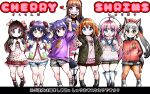  .live 6+girls blue_eyes blue_hair brown_hair closed_mouth hair_ornament hanakoto_igusa hat highres ichigo_mashimaro indie_virtual_youtuber irodori_mayoi island_fox_(kemono_friends) kakyouin_chieri kemono_friends kemono_friends_v_project long_hair looking_at_viewer mizugame_mia multiple_girls open_mouth orange_hair parody pink_hair re:act ribbon rurun_rururica sakurazuki_kanon shrims simple_background smile virtual_youtuber yellow_eyes zebrablack 