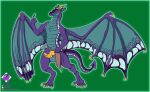  bottomwear butterfly_pattern clothing dragon furry hi_res horn knot loincloth pinup pose scalie wings 