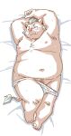  2023 anthro belly big_belly blush clothing dakimakura_pose gouryou humanoid_hands kemono lifewonders lying male mammal moobs navel nipples overweight overweight_male solo suid suina sus_(pig) takagi_kyou tokyo_afterschool_summoners underwear wild_boar 