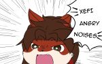  adrien_warmher angry_expression angry_noises anthro brown_eyes brown_hair canid canine canis fox fur hair hi_res hybrid male mammal meme red_body red_fur solo solo_focus white_body white_fur wolf xefino 