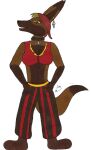  2010 anthro barefoot bottomwear breasts canid canine clothed clothing ear_piercing feet female fox hi_res mammal orange_eyes pants piercing simple_background starpanthress traditional_media_(artwork) white_background 