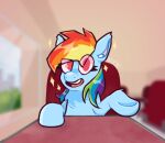  blue_body blue_fur date detailed_background diner equid equine female feral friendship_is_magic fur hair hasbro horse low_res mammal multicolored_hair my_little_pony nickdoesstuff pony rainbow_dash_(mlp) rainbow_hair solo solo_focus 