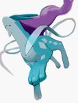  animal_focus closed_eyes closed_mouth from_below frown full_body gogot head_back highres no_humans pokemon pokemon_(creature) simple_background solo suicune white_background 