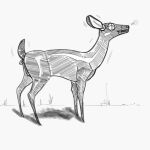  adeer black_and_white clothing crotch_zipper deer female feral gimp_suit hi_res mammal monochrome rubber rubber_clothing rubber_suit sketch solo zipper zipper_mouth 