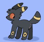  black_body black_fur eeveelution female feral fur generation_2_pokemon genitals low_res mauzymice nintendo pokemon pokemon_(species) pussy red_eyes simple_background solo umbreon 