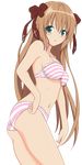  1girl blush bra breasts brown_hair female highres legs lingerie long_hair mayoi_neko_overrun! panties photoshop serizawa_fumino simple_background solo underwear 