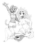  after_workout anthro blush breasts cartoon_network clothed clothing domestic_cat felid feline felis female fur group human looking_at_viewer mammal mature_female navel nicole_watterson nipples open_mouth panties pawpads standing sweat the_amazing_world_of_gumball tight_clothing towel underwear undressing unknown_artist waving workout_clothes 