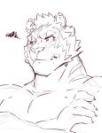  annoyed anthro crossed_arms felid heylaw21 lifewonders live_a_hero male mammal muscular muscular_anthro muscular_male pantherine pecs rexer shirtless sketch solo tiger 