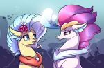  2018 daughter digital_drawing_(artwork) digital_media_(artwork) duo eye_contact female feral fish friendship_is_magic glowing grin hair hasbro hi_res looking_at_another marbola marine mother mother_and_child mother_and_daughter my_little_pony my_little_pony:_the_movie_(2017) parent parent_and_child pink_eyes pink_hair princess_skystar_(mlp) queen_novo_(mlp) seahorse smile syngnathid syngnathiform teal_eyes underwater water white_body yellow_body 